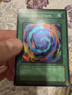 Yugioh! Polymerization Lob-059 Super Rare Original Unlim Print 2002 1.5 WAVY - Image 2