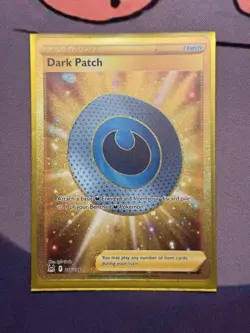 Pokemon Item Card Dark Patch 216/196 Lost Origin Gold Secret Rare Near Mint - Image 1