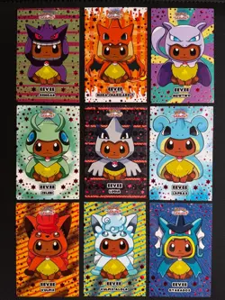 Eevee Ponchos Pokemon Let's Go Eevee Card Database Red Stars Holo Gengar Lugia - Image 1