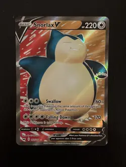 Snorlax V - 197/202 - Full Art Ultra Rare Sword & Shield Set - Pokemon Card - NM - Image 1