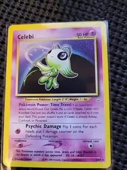 Pokemon TCG Celebi Neo Revelation Holo Rare Card 3/64 Near Mint - Image 1