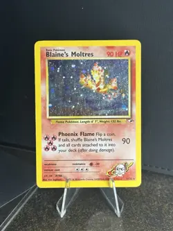 Blaine's Moltres 1/132 Holo HP Gym Heroes Pokemon Card - Image 1