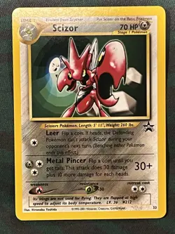 Scizor Near Mint Black Star Promo 33 WOTC Pokemon TCG Card NM Vintage English - Image 1