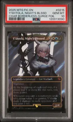 2025 MTG FINAL FANTASY COMMANDER #0215 Y'SHTOLA, NIGHT'S BLESSED PSA 10 - Image 1
