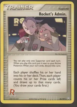 2004 Pokemon EX Team Rocket Returns Rocket’s Admin 86/109 LP - Image 1