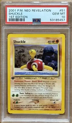 Pokemon 2001 Shuckle Neo Revelation 1st Edition #51 PSA 10 GEM MINT - Image 1