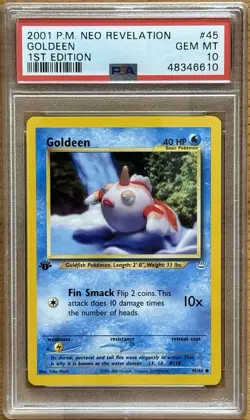 Pokemon 2001 Goldeen Neo Revelation 1st Edition #45 PSA 10 GEM MINT - Image 1