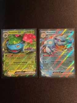 Pokemon TCG Venusaur Ex And Blastoise Ex Stellar Crown Stamp Promo Cards NM - Image 1