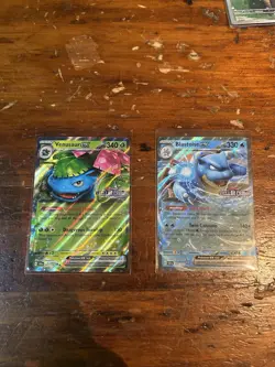 Pokemon TCG Venusaur Ex And Blastoise Ex Stellar Crown Stamp Promo Cards NM - Image 1