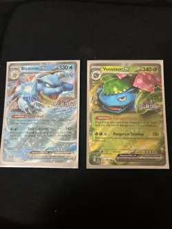 Pokemon TCG Venusaur Ex And Blastoise Ex Stellar Crown Stamp Promo Cards NM - Image 1