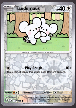 Tandemaus 157/191 Reverse Holo Surging Sparks Pokemon TCG Card NM - Image 1