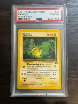 2001 Pokemon Black Star Promos #27 Pikachu PSA 10 - Image 1
