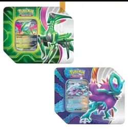 Pokemon TCG Paradox Clash Tin Set of 2 Iron Leaves & Walking Wake FACTORY SEALED - Image 1