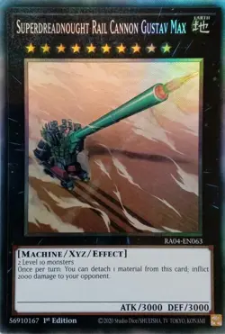 Yugioh! Superdreadnought Rail Cannon Gustav Max - RA04-EN063 - Collector's Rare - Image 1