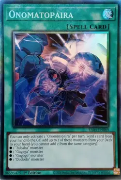 Yugioh! Onomatopaira - RA04-EN089 - Collector's Rare - 1st Edition Near Mint, En - Image 1