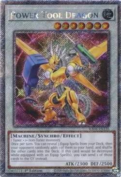 Yugioh! Power Tool Dragon - RA04-EN135 - Platinum Secret Rare - 1st Edition Near - Image 1
