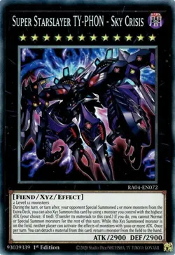 Yugioh! Super Starslayer TY-PHON - Sky Crisis - RA04-EN072 - Collector's Rare - - Image 1