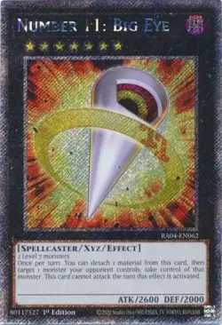 Yugioh! Number 11: Big Eye - RA04-EN062 - Platinum Secret Rare - 1st Edition Nea - Image 1