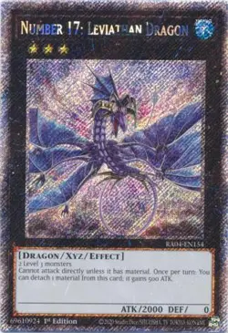 Yugioh! Number 17: Leviathan Dragon - RA04-EN154 - Platinum Secret Rare - 1st Ed - Image 1