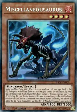 Yugioh! Miscellaneousaurus - RA04-EN022 - Collector's Rare - 1st Edition Near Mi - Image 1