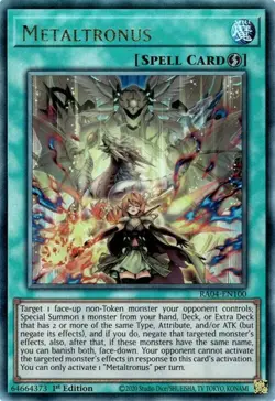 Yugioh! Metaltronus - RA04-EN100 - Ultimate Rare - 1st Edition Near Mint, Englis - Image 1
