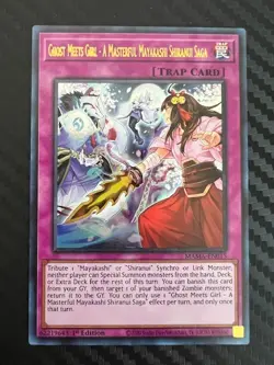 Yugioh Ghost Meets Girl - A Masterful Mayakashi MAMA-EN015 Ultra Rare 1st Ed NM - Image 1