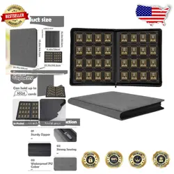 Reinforced 1000+ Pocket Trading Card Holder - Ideal Gift for Card Lovers in Gray - Image 1