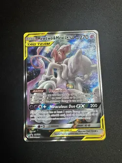 NM Mewtwo & Mew GX SM191 Sun & Moon Tag Team Alt Art Promo Pokemon Card - Image 3