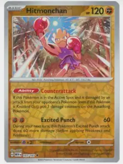 Hitmonchan Reverse Holo NM 107/165 Scarlet & Violet 151 Pokemon Card - Image 1