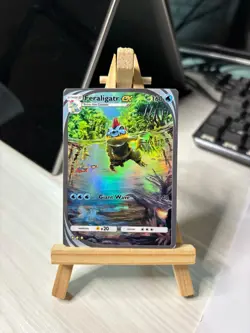 Feraligatr Original Artwork Pokemon Card Holo Rainbow Effect Watch Video - Image 3