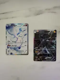 Pokemon 2011 Black & White Reshiram 113/114 & Zekrom 114/114 Full Art Rare - Image 1