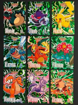 Pokemon Attacks Card Database Kanto - Green Cracked Ice Holo Gengar Snorlax - Image 1
