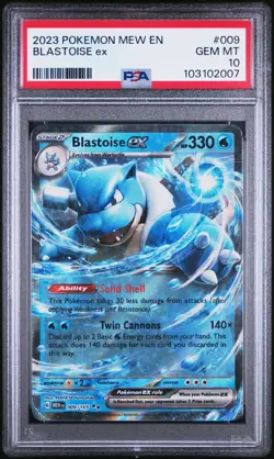 2023 POKEMON MEW EN-151 #009 BLASTOISE EX PSA 10 - Image 1