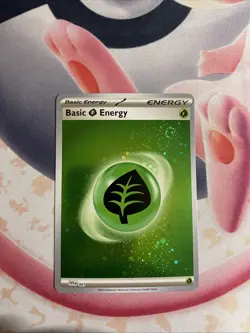 Pokemon 151 Holo Grass Energy (5) Swirls Galaxy Cosmo Foil 5 💫 Swirls Rare - Image 1