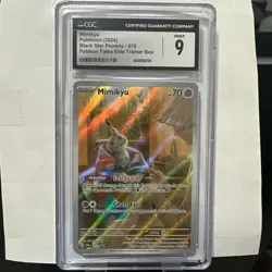 CGC 9 Mimikyu 075 Pokemon Svp En SV Black Star Promo 2024 Paldean Fates Etb - Image 1