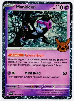 Pokemon Trick-or-Trade 2024 Cosmo Holo Twilight Masquerade 095/167 Munkidori - Image 3