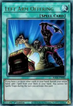 Yugioh! Left Arm Offering - RA04-EN086 - Ultimate Rare - 1st Edition Near Mint, - Image 1