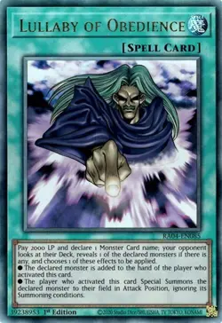 Yugioh! Lullaby of Obedience - RA04-EN085 - Ultimate Rare - 1st Edition Near Min - Image 1