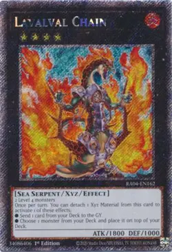 Yugioh! Lavalval Chain - RA04-EN162 - Platinum Secret Rare - 1st Edition Near Mi - Image 1
