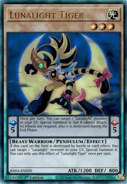 Yugioh! Lunalight Tiger - RA04-EN020 - Ultimate Rare - 1st Edition Near Mint, En - Image 1