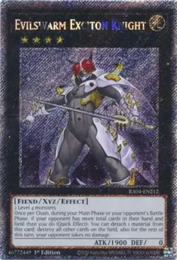Yugioh! Evilswarm Exciton Knight - RA04-EN212 - Platinum Secret Rare - 1st Editi - Image 1