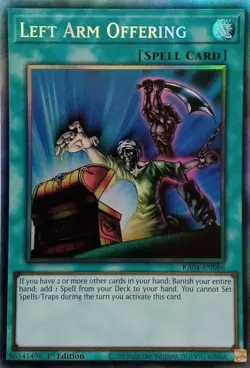 Yugioh! Left Arm Offering - RA04-EN086 - Collector's Rare - 1st Edition Near Min - Image 1