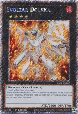 Yugioh! Evolzar Dolkka - RA04-EN167 - Platinum Secret Rare - 1st Edition Near Mi - Image 1