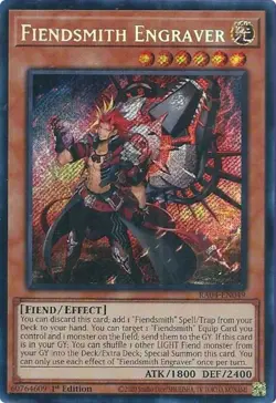 Yugioh! Fiendsmith Engraver - RA04-EN049 - Secret Rare - 1st Edition Near Mint, - Image 1