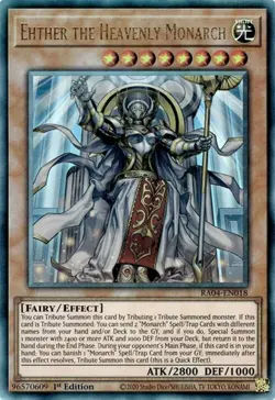 Yugioh! Ehther the Heavenly Monarch - RA04-EN018 - Ultimate Rare - 1st Edition N - Image 1