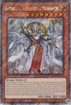Yugioh! Ehther the Heavenly Monarch - RA04-EN018 - Platinum Secret Rare - 1st Ed - Image 1