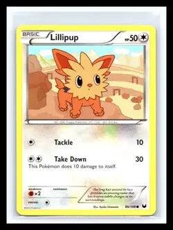 💥 Lillipup - 86/108 - Pokemon Dark Explorers Black & White Card Non Holo - Image 1
