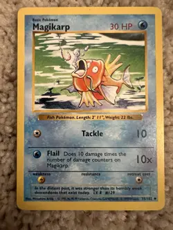 Pokemon WOTC 1999 Base Set Shadowless Magikarp Rare Vintage Pokemon Card NM - Image 1