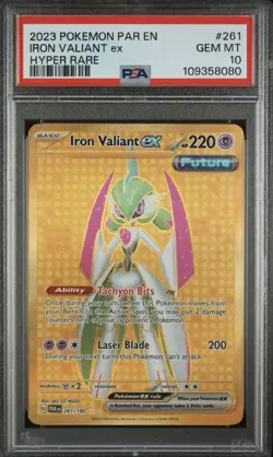 Pokemon Iron Valiant EX TCG Card 261/182 PSA 10 - Image 1