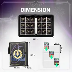 Trading Card Binder for Lorcana Cards Premium 9 Pocket Card Binder Compatible... - Image 3